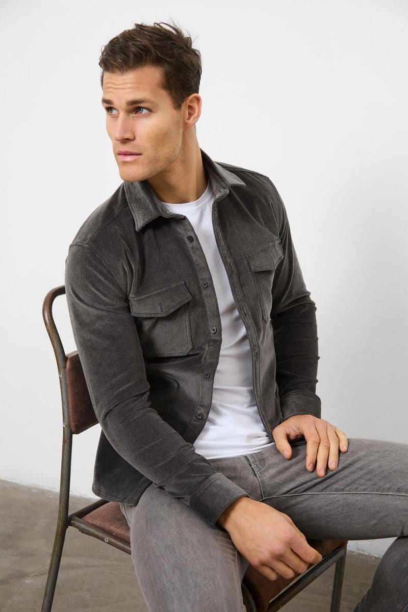 Cord Overshirt in Charcoal - TAILORED ATHLETE - USA
