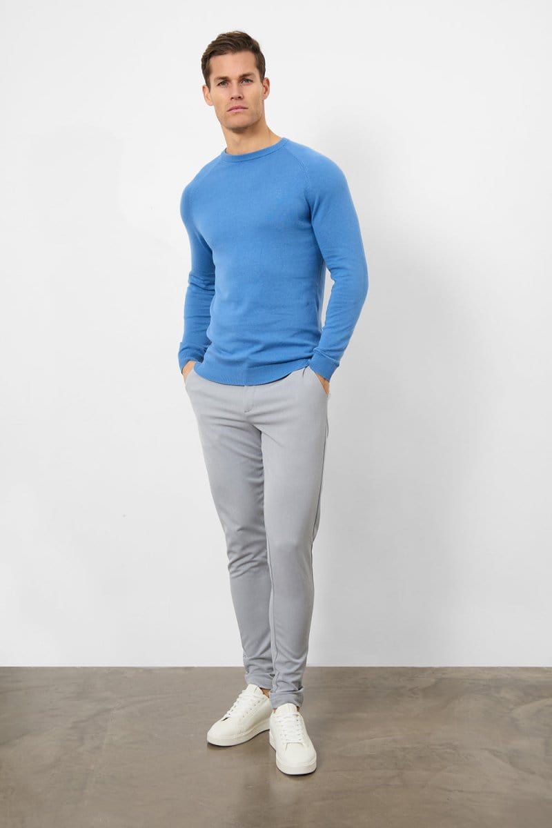 Cotton Crew Neck in Ocean Blue - TAILORED ATHLETE - USA