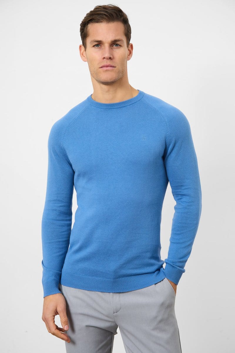 Cotton Crew Neck in Ocean Blue - TAILORED ATHLETE - USA