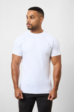 7 Pack Athletic Fit Crew Neck T-Shirt in White - TAILORED ATHLETE - USA