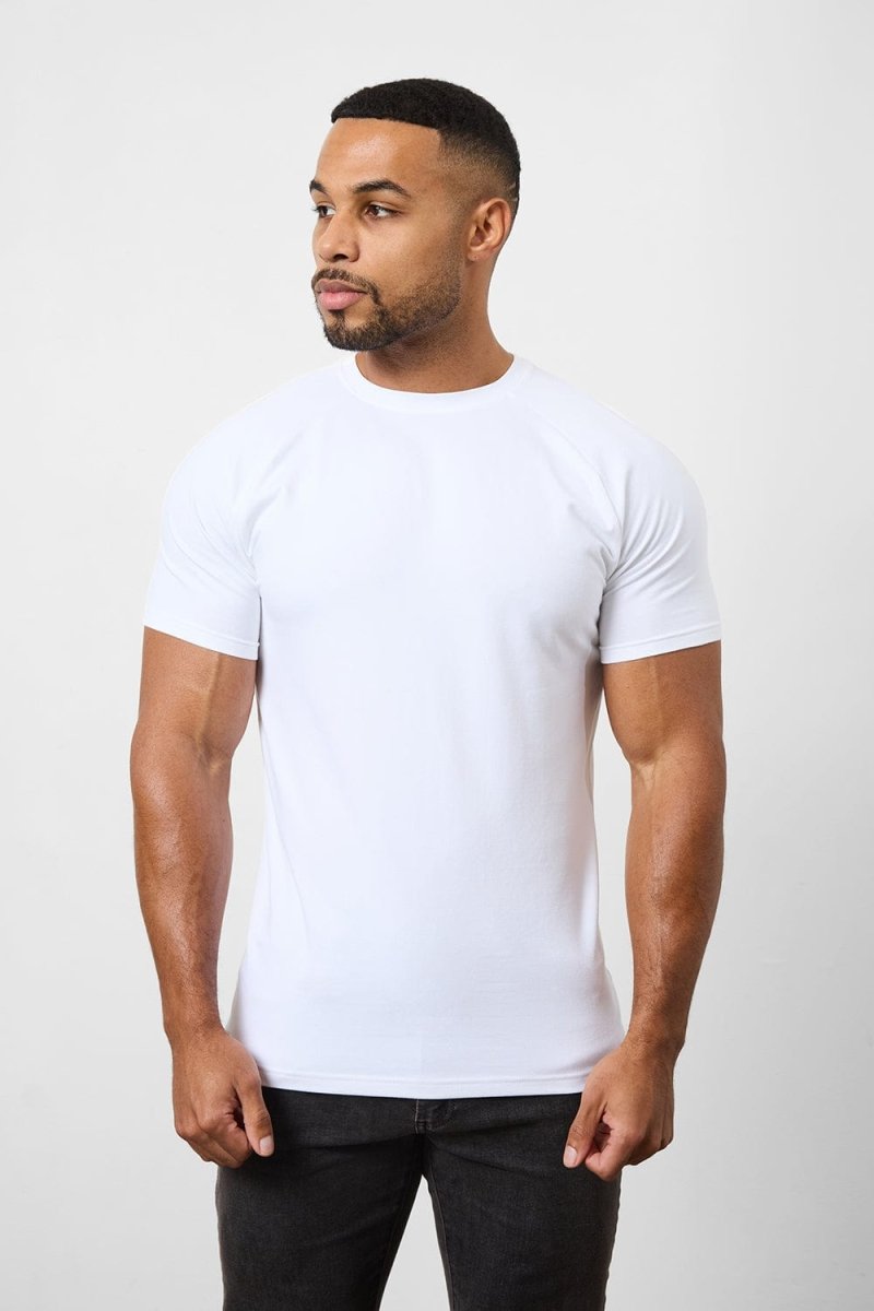 7 Pack Athletic Fit Crew Neck T-Shirt in Black/ Grey/ White/ Navy/ Pale Blue/ Sand/ Blue - TAILORED ATHLETE - USA