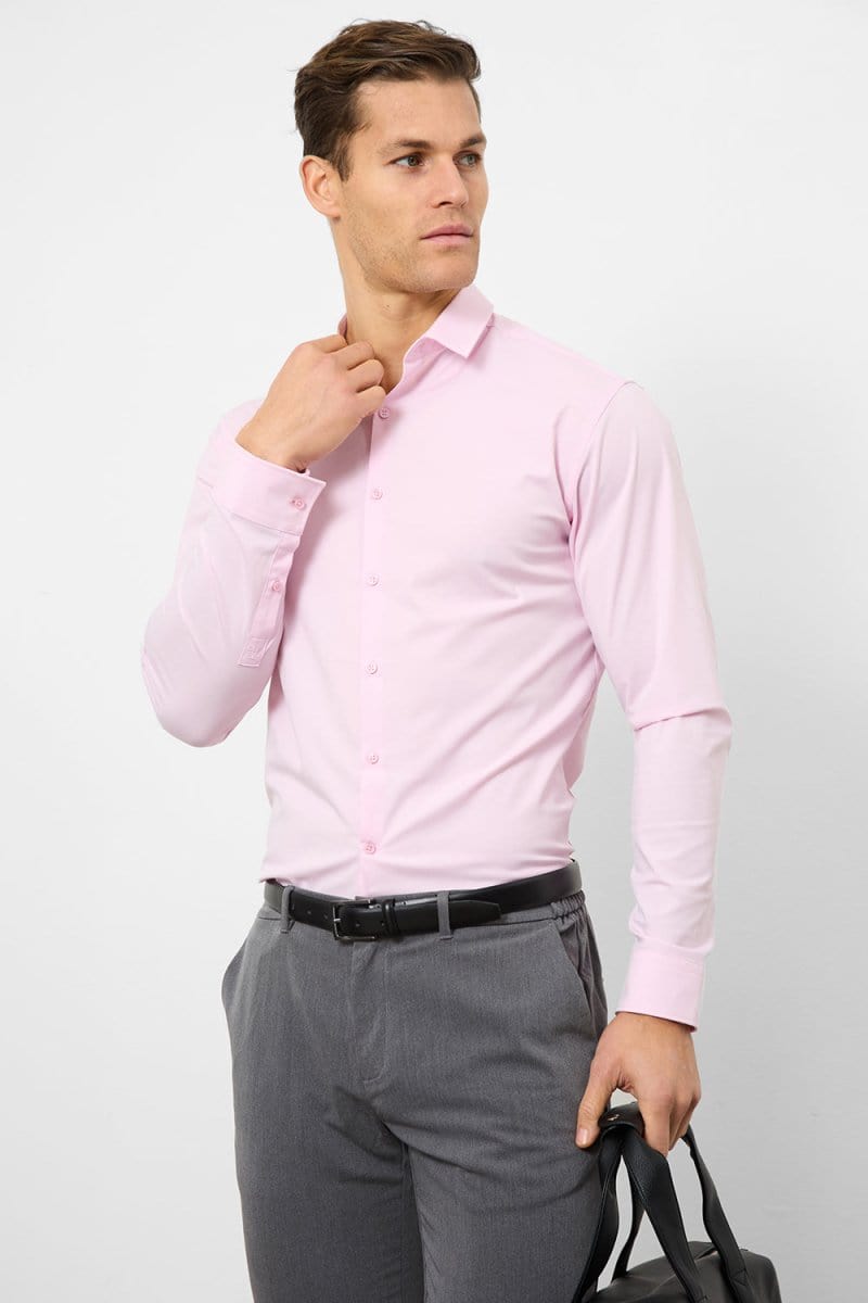 Athletic Fit Dress Shirt in Pink - TAILORED ATHLETE - USA