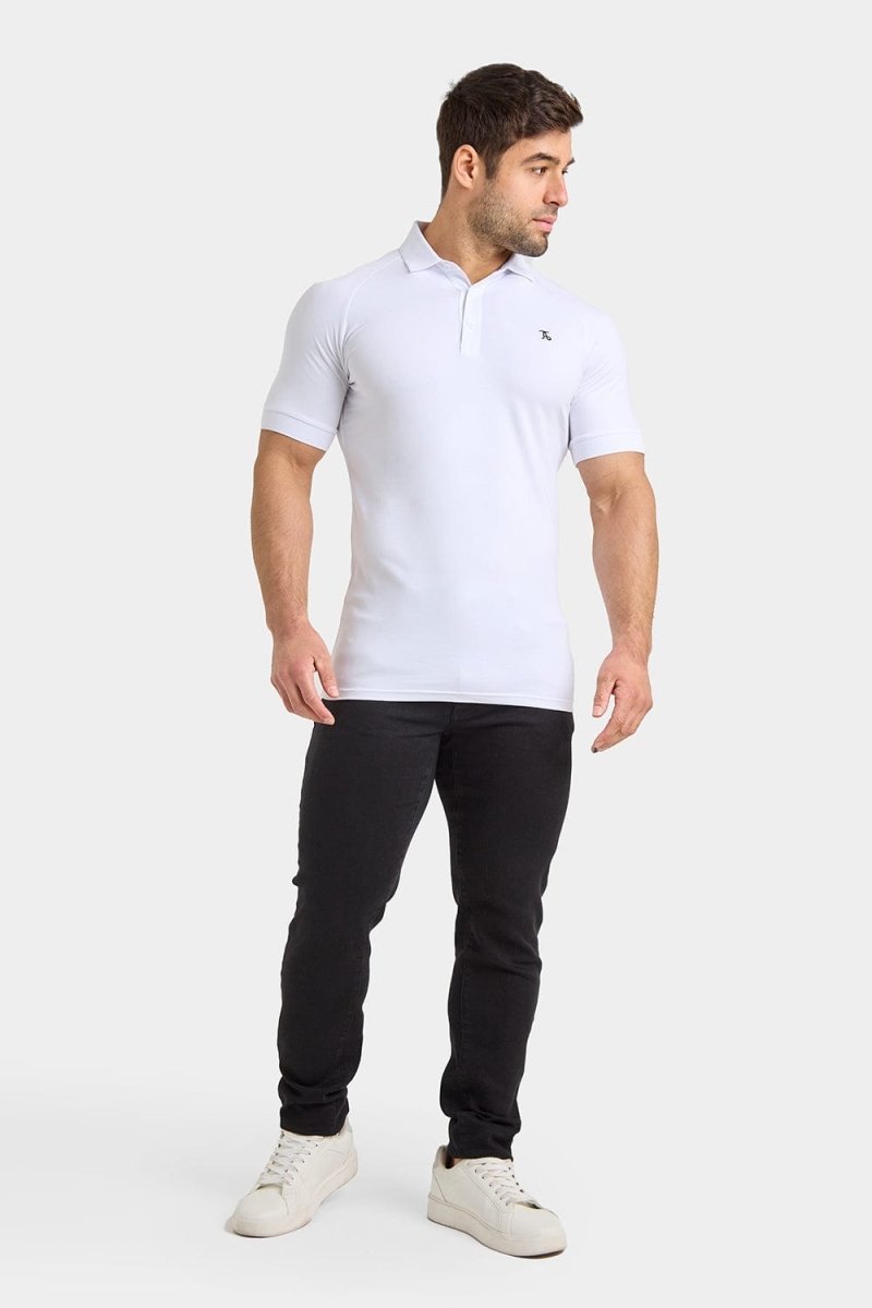 Athletic Fit Polo Shirt in White - TAILORED ATHLETE - USA