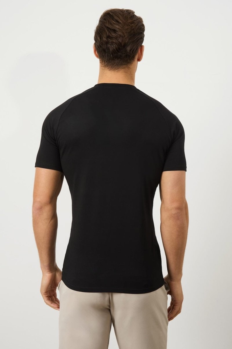 3 Pack Athletic Fit Crew Neck T-Shirt in Black - TAILORED ATHLETE - USA