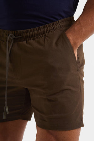 Athletic Fit Drawstring Chino Short 5" in Khaki - TAILORED ATHLETE - USA