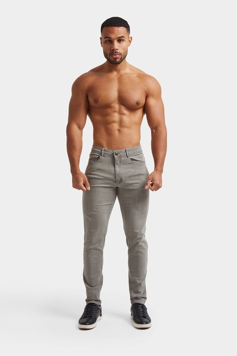 Athletic Fit Jeans in Light Grey - TAILORED ATHLETE - USA