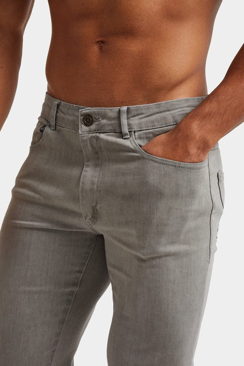 Athletic Fit Jeans in Light Grey - TAILORED ATHLETE - USA