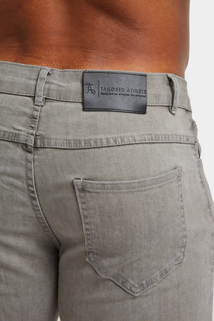 Athletic Fit Jeans in Light Grey - TAILORED ATHLETE - USA