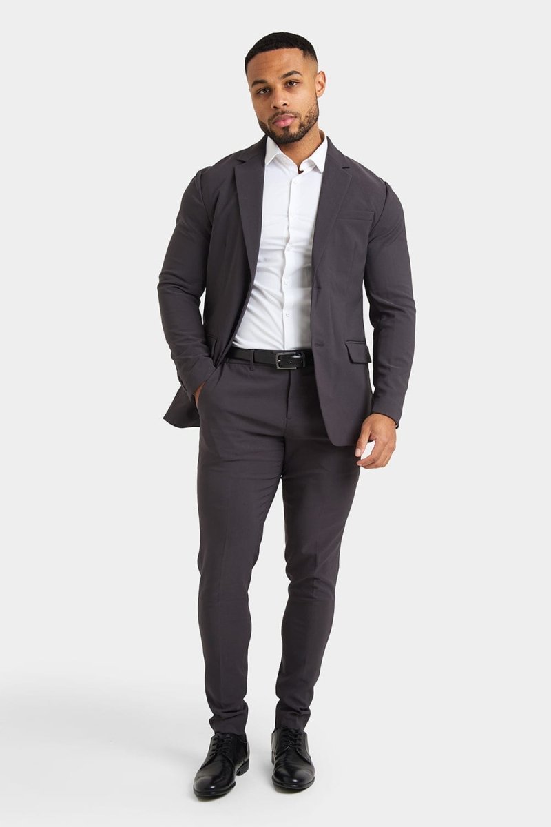 True Athletic Fit Tech Suit Jacket in Slate Grey - TAILORED ATHLETE - USA