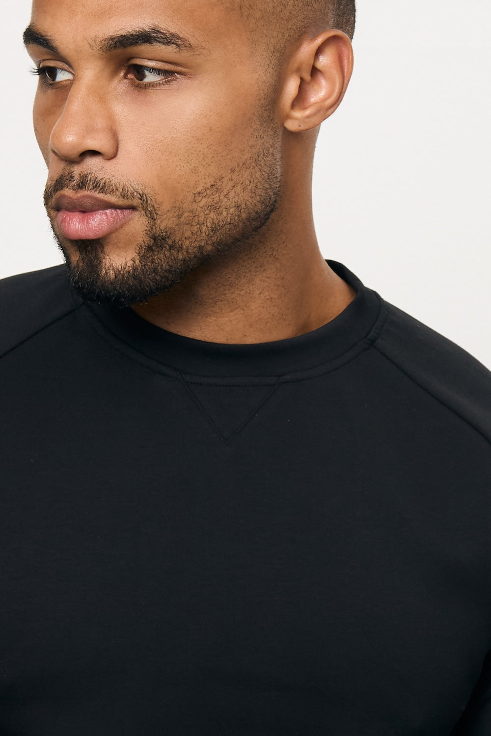 Interlock Crew Neck Sweat in Black - TAILORED ATHLETE - USA