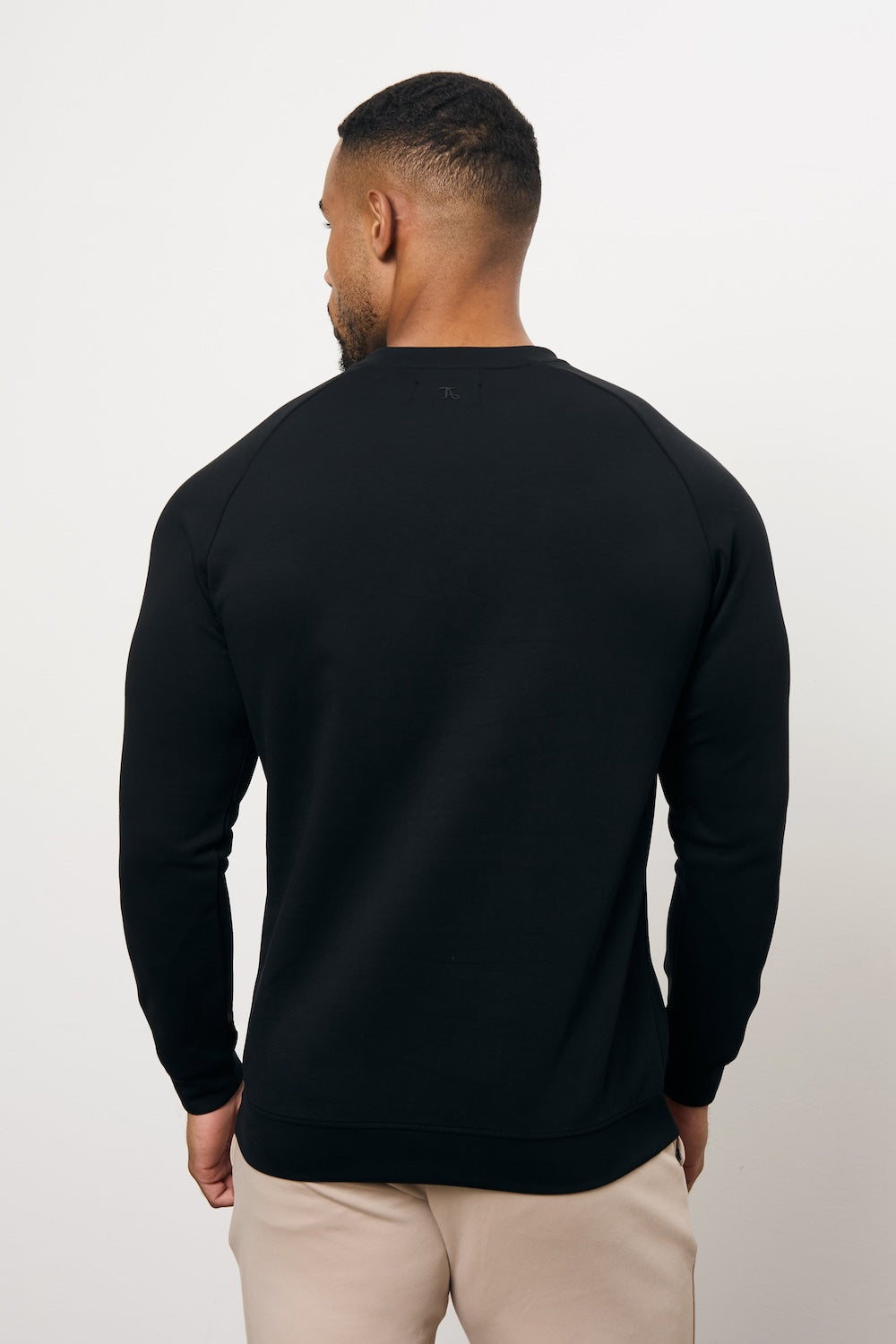 Interlock Crew Neck Sweat in Black - TAILORED ATHLETE - USA