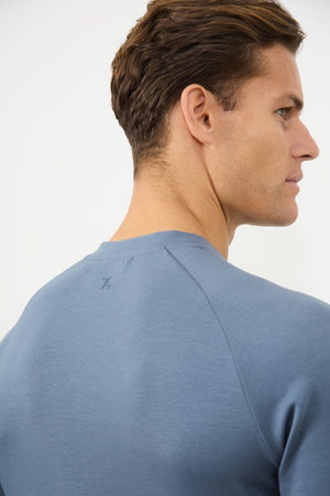 Interlock Crew Neck Sweat in Denim - TAILORED ATHLETE - USA