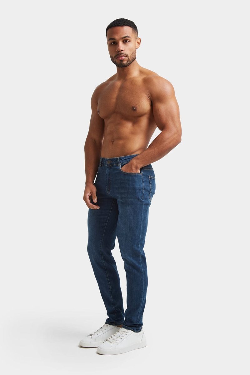 Athletic Fit Jeans in Dark Blue - TAILORED ATHLETE - USA