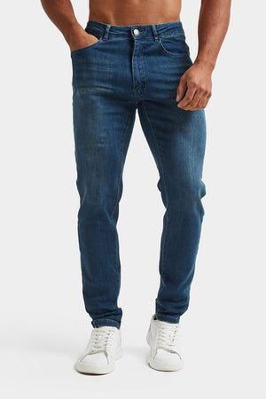 Athletic Fit Jeans in Mid Blue - TAILORED ATHLETE - USA