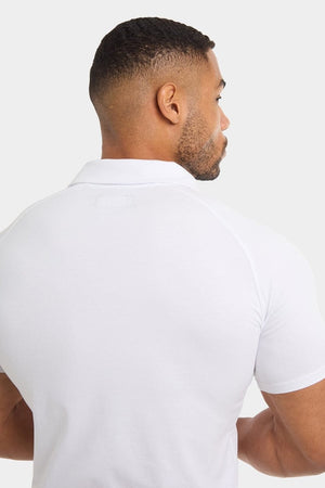Jersey Buttonless Polo Shirt in White - TAILORED ATHLETE - USA