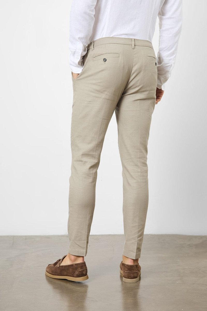 Stretch Linen Blend Suit Pants in Dark Stone - TAILORED ATHLETE - USA