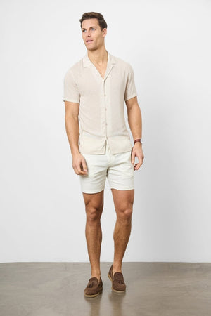 Printed Shirt in Neutral Chevron - TAILORED ATHLETE - USA