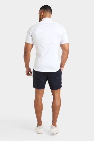 Linen Blend Side Adjuster Shorts in Navy - TAILORED ATHLETE - USA