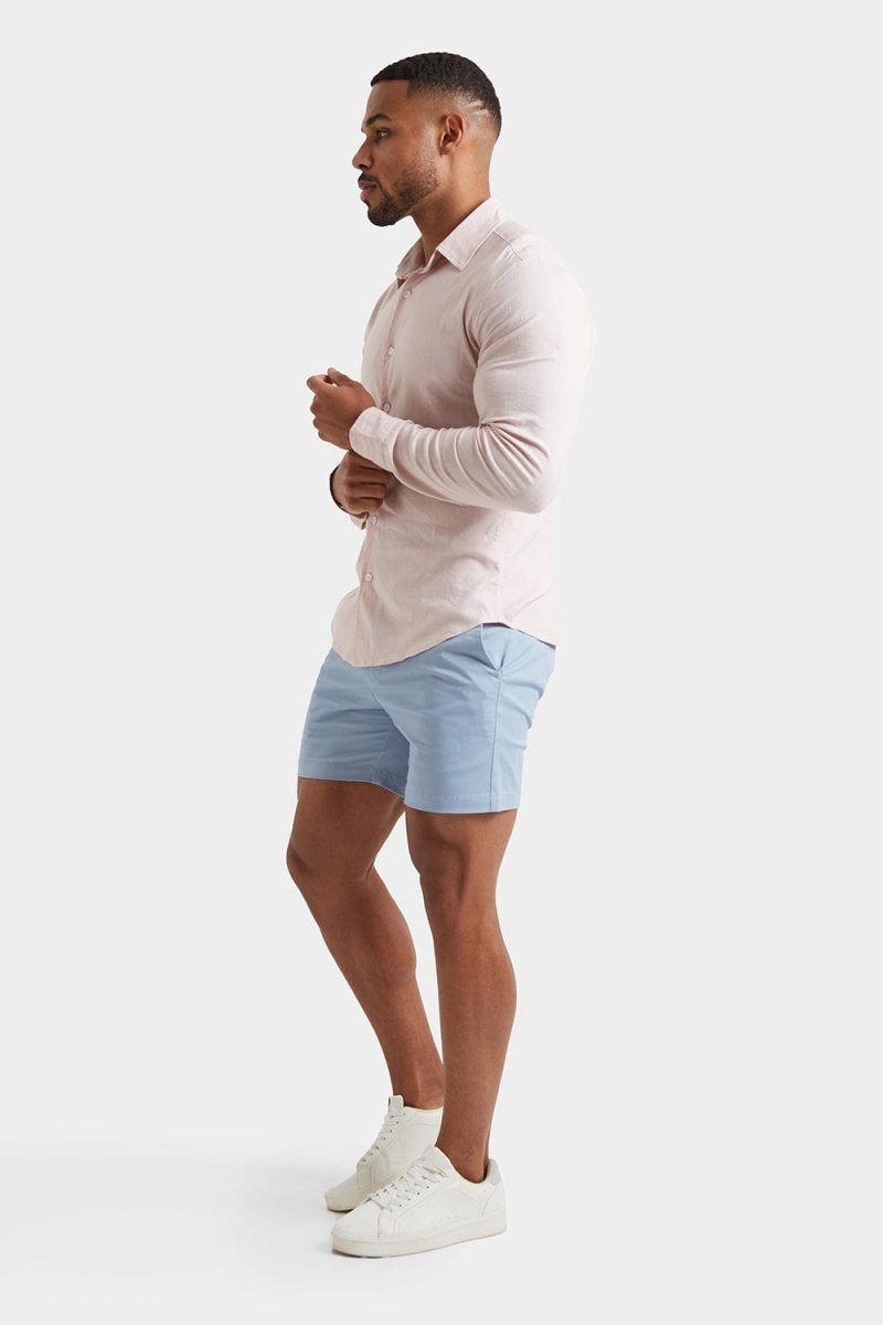 Athletic Fit Chino Shorts 5" in Soft Blue - TAILORED ATHLETE - USA