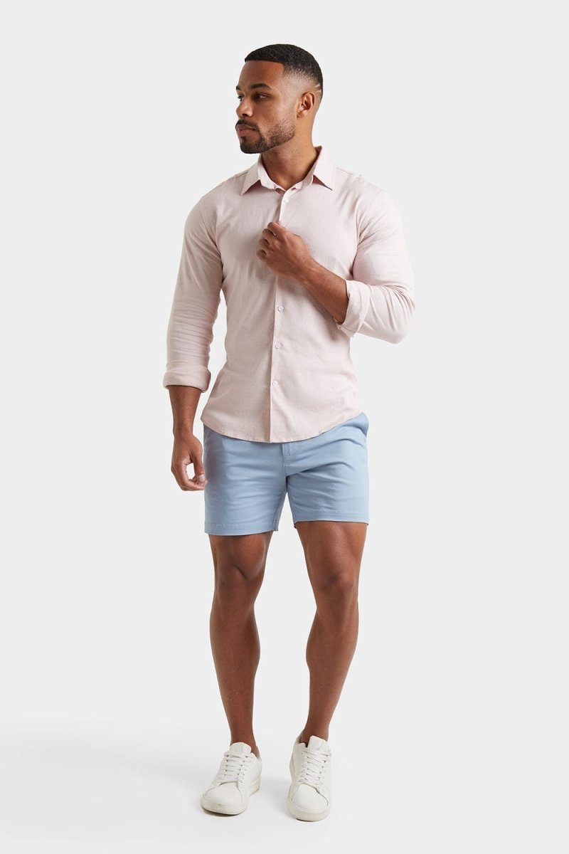 Athletic Fit Chino Shorts 5" in Soft Blue - TAILORED ATHLETE - USA
