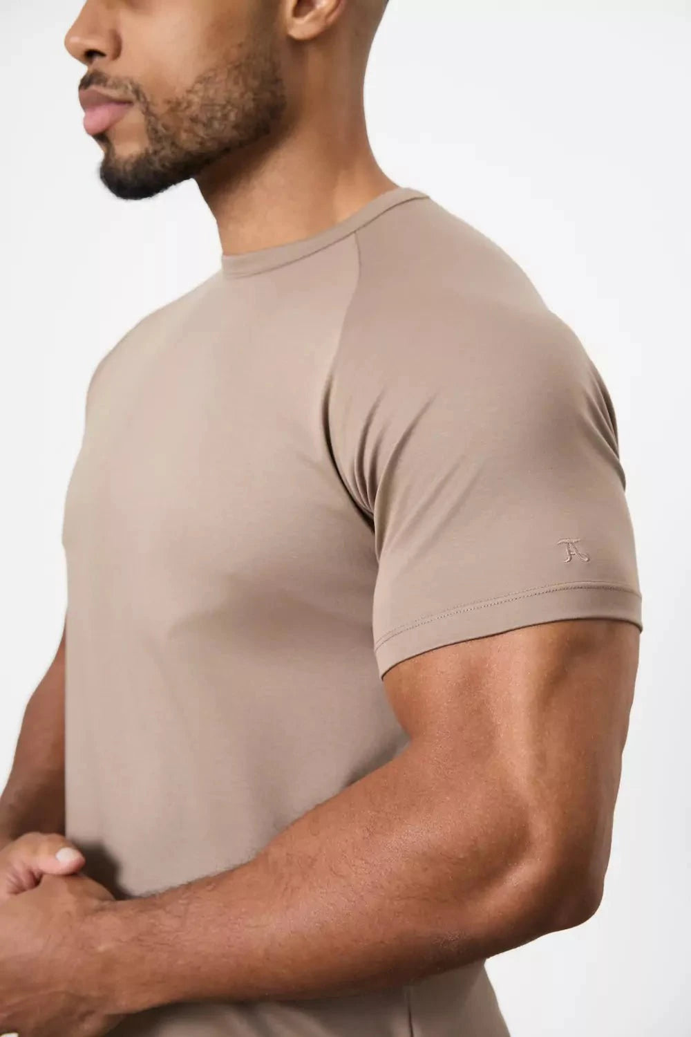 Mercerised Cotton T-Shirt in Mocha - TAILORED ATHLETE - USA