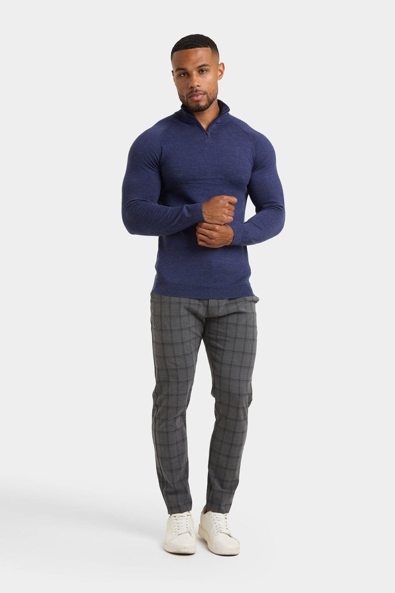Merino Wool Half Zip Neck in Airforce - TAILORED ATHLETE - USA