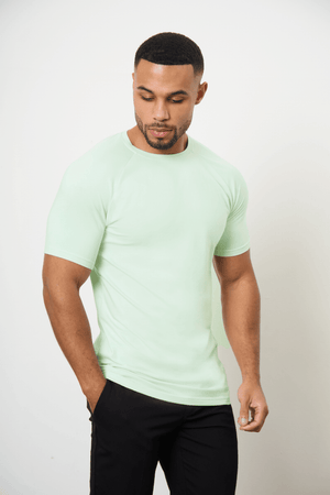 7 Pack Athletic Fit Crew Neck T-Shirt in Mint/ Soft Blue/ Pink/ Lemon/ Lilac/ White/ Pale Blue - TAILORED ATHLETE - USA
