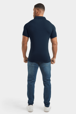 Jersey Buttonless Polo Shirt in Navy - TAILORED ATHLETE - USA