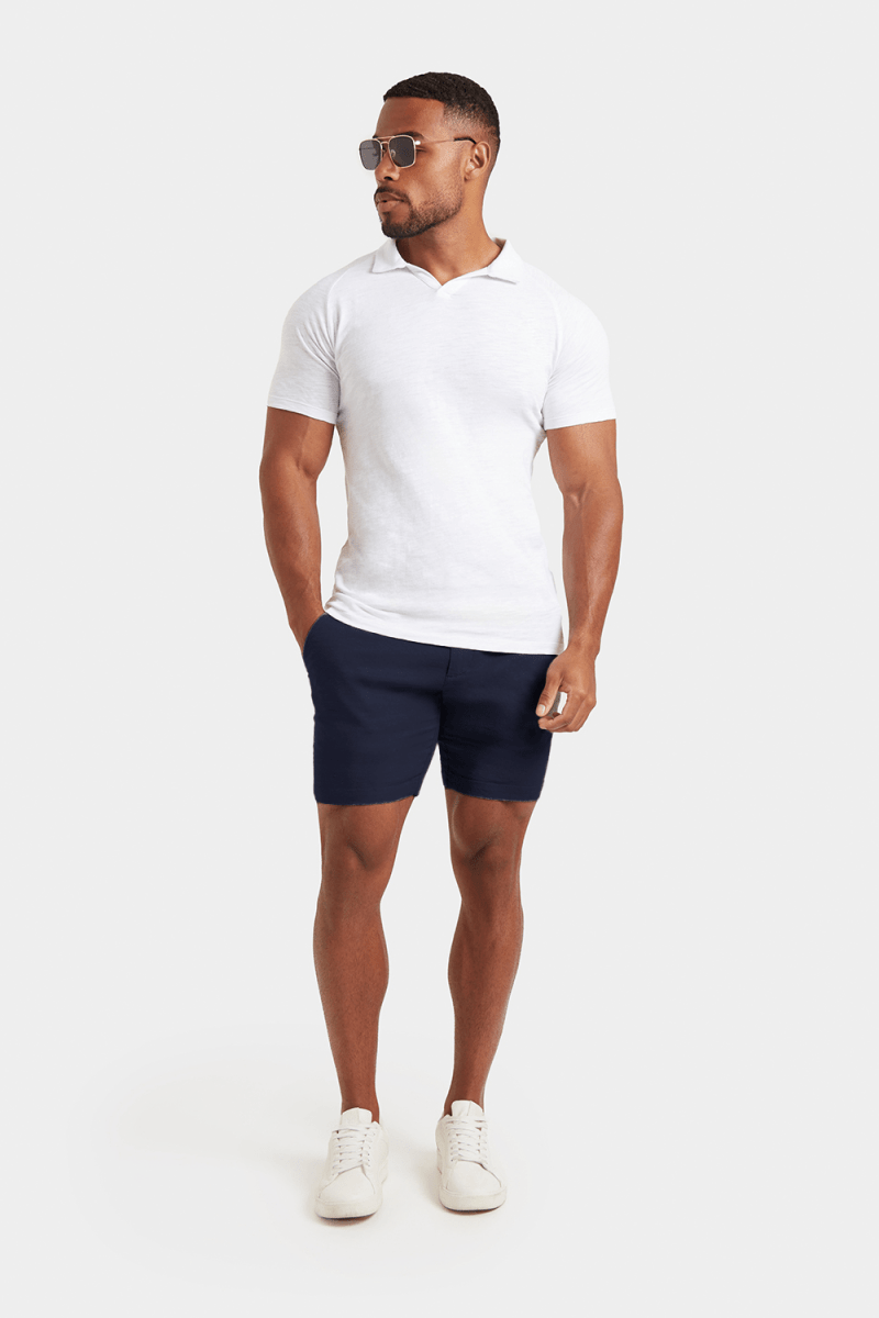 Linen-blend Shorts in Navy - TAILORED ATHLETE - USA