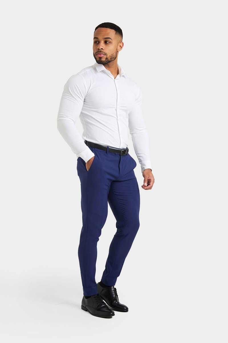 True Athletic Fit Tech Suit Pants in Ink Blue - TAILORED ATHLETE - USA