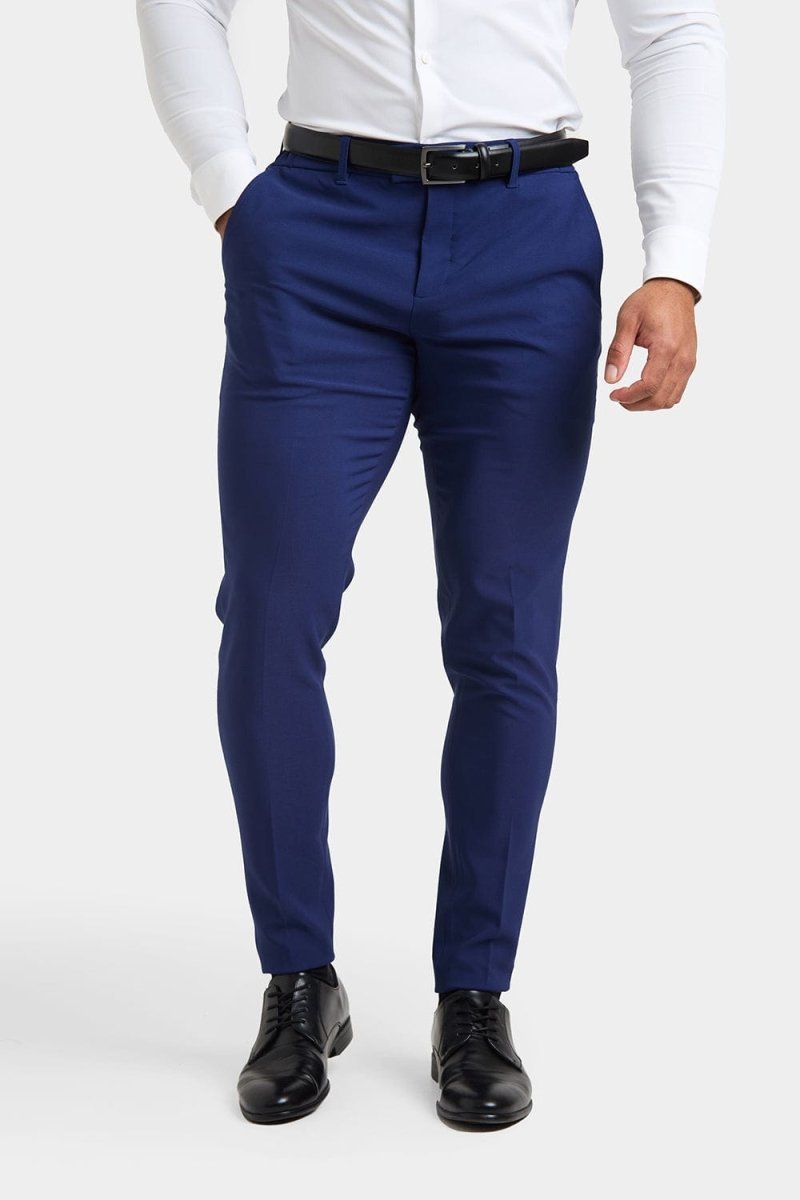 True Athletic Fit Tech Suit Pants in Ink Blue - TAILORED ATHLETE - USA