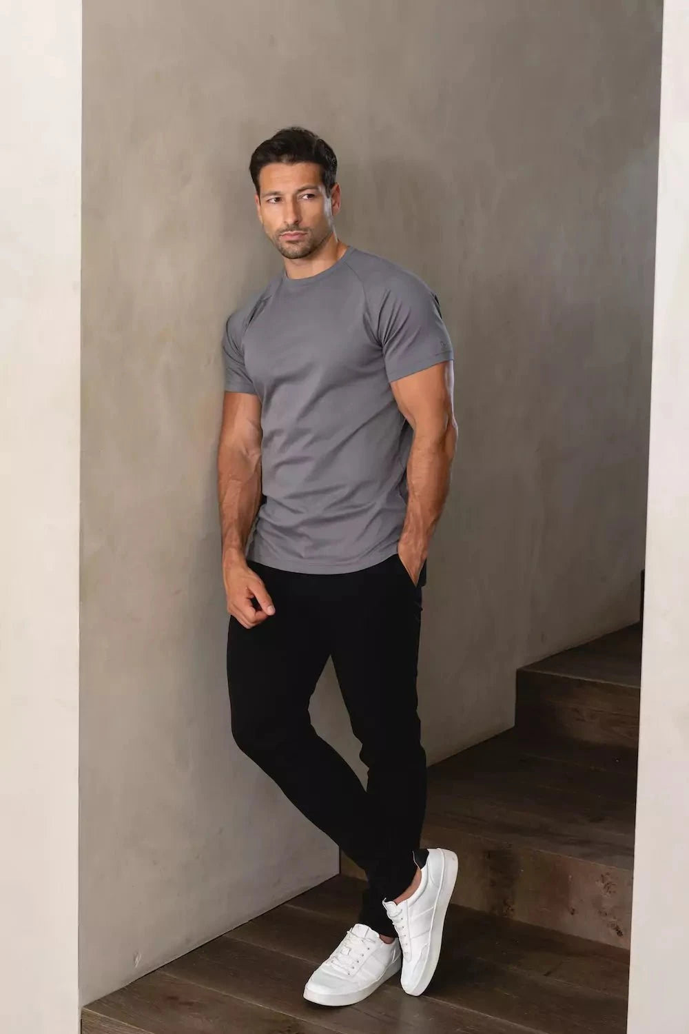 Mercerised Cotton T-Shirt in Graphite - TAILORED ATHLETE - USA