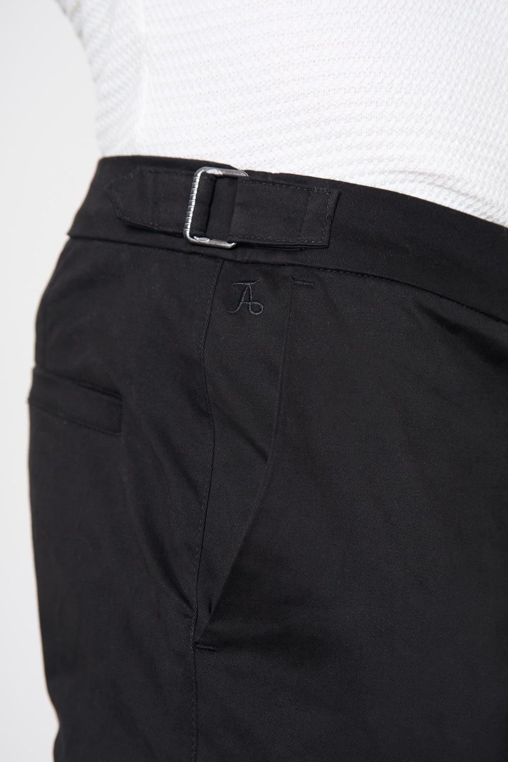 Smart Chino Side Adjuster Pants in Black - TAILORED ATHLETE - USA