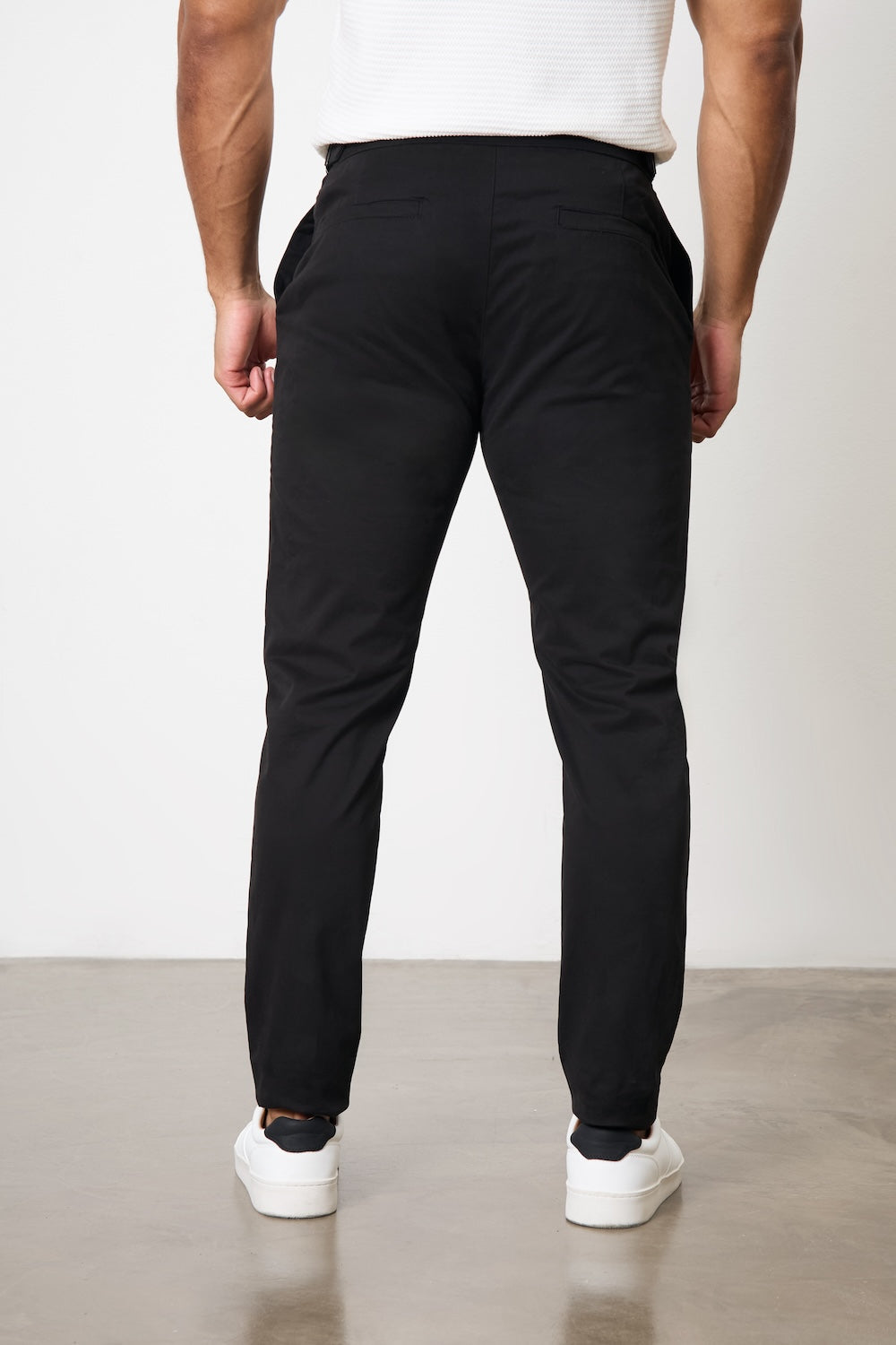 Smart Chino Side Adjuster Pants in Black - TAILORED ATHLETE - USA
