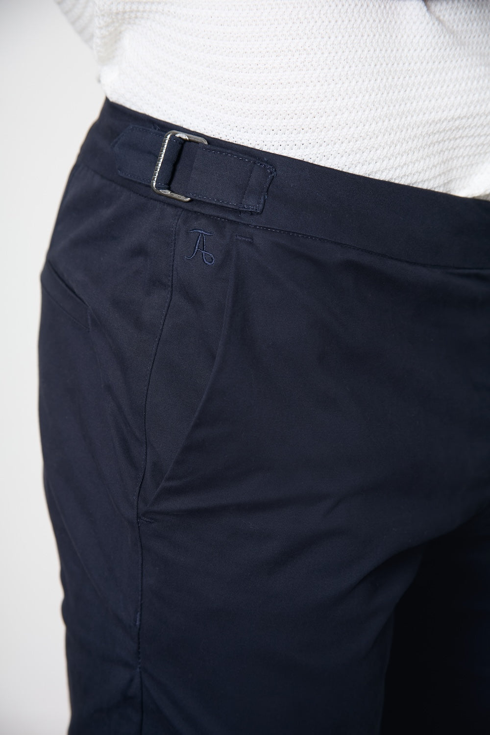 Smart Chino Side Adjuster Pants in Navy - TAILORED ATHLETE - USA