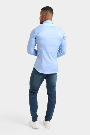 Athletic Fit Signature Shirt in Mid Blue - TAILORED ATHLETE - USA