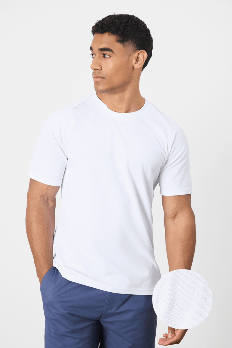 Textured Jersey T-Shirt in White - TAILORED ATHLETE - USA