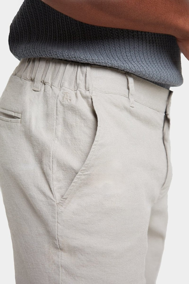Linen-blend Pants in Stone - TAILORED ATHLETE - USA