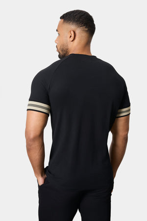 Tipped Fashion Fit T-Shirt in Black/Stone - TAILORED ATHLETE - USA