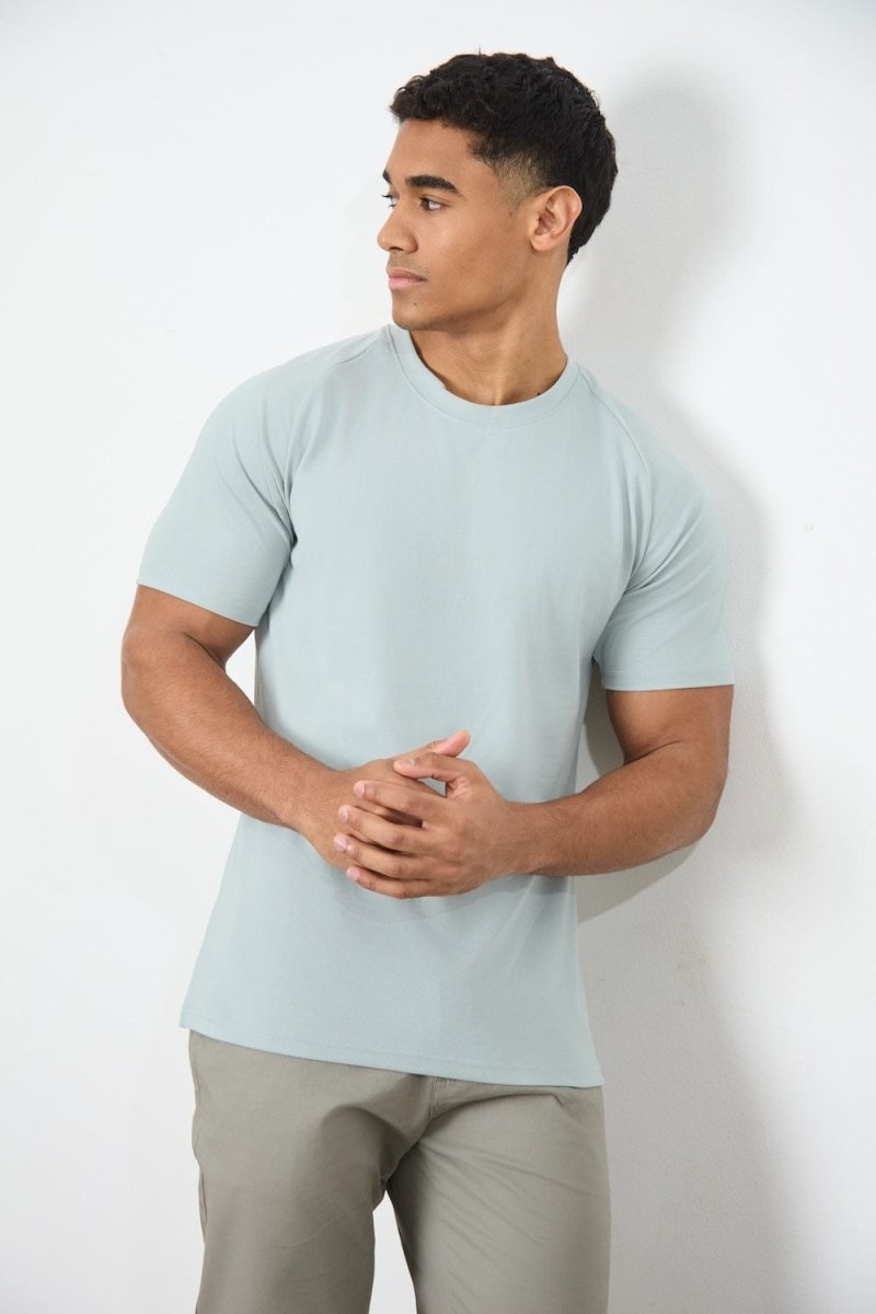 Textured Jersey T-Shirt in Sage - TAILORED ATHLETE - USA