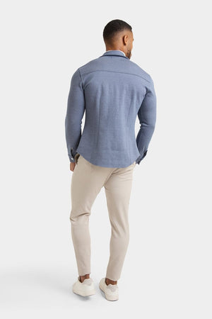 Twill Twin Pocket Overshirt in Slate Blue - TAILORED ATHLETE - USA