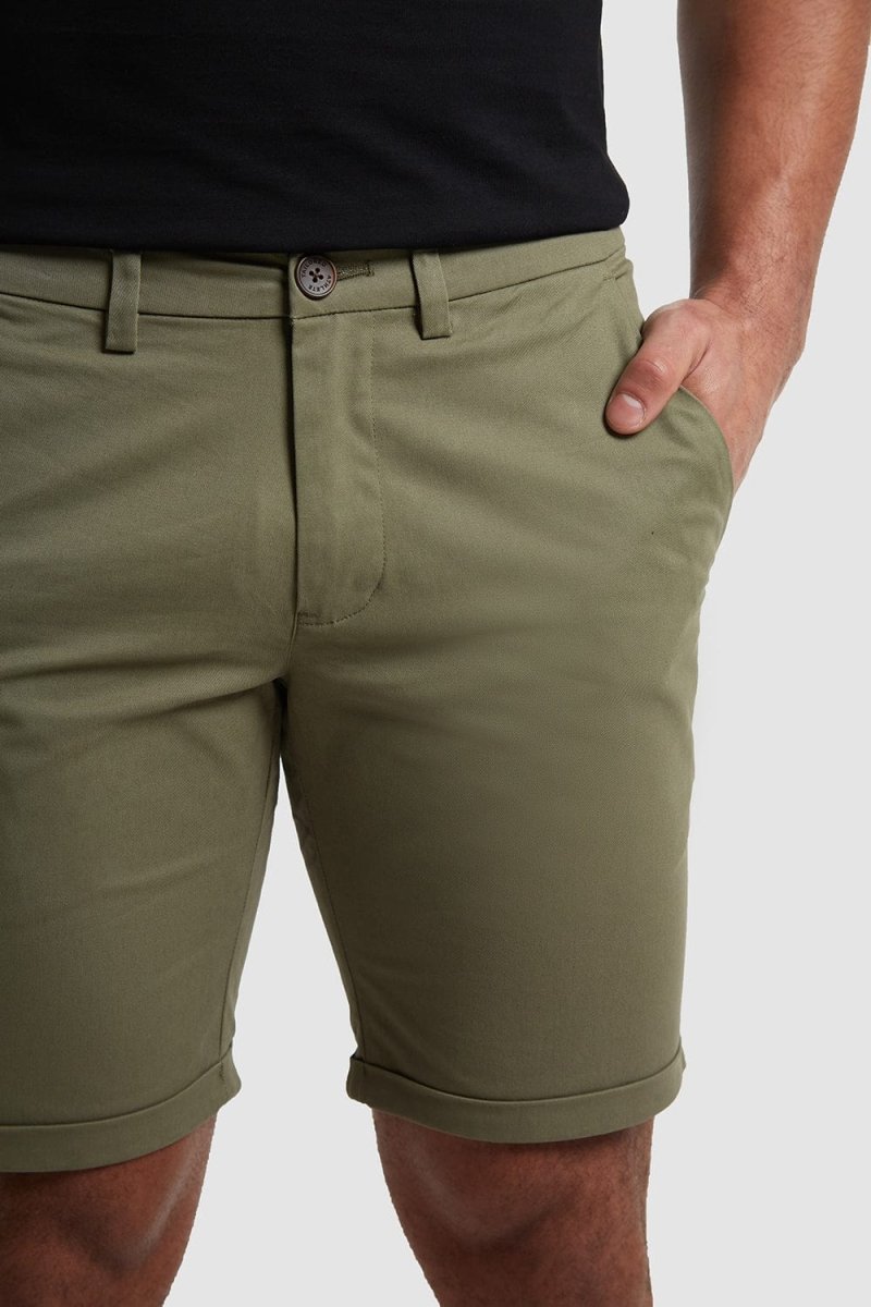 Athletic Fit Chino Shorts in Khaki - TAILORED ATHLETE - USA